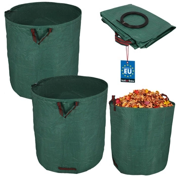 Zahradní koš na listí trávu kulatý skládací 635 l sada 2 ks.