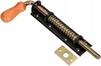 Zámek 250 mm závora brány dveře pružina - Barva černá