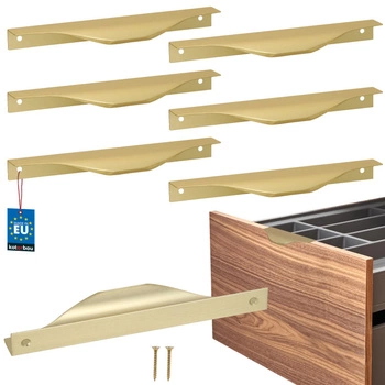 Hranatá nábytková úchytka moderní hliník zlatý mat 160 mm sada 6 ks.