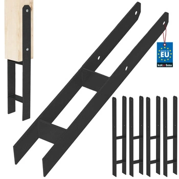 Základna sloupu h pro zabetonování pozinkovaná černá 70 mm sada 4 ks.