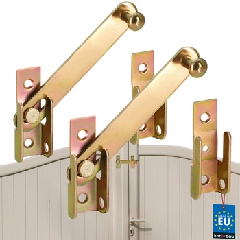 Závora zámek okenice altány branky ocel zlatá 120 mm sada 2 ks.