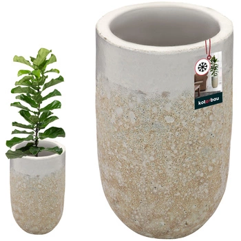 Květináč bílý mrazuvzdorný s odtokem vody ⌀ 26 cm