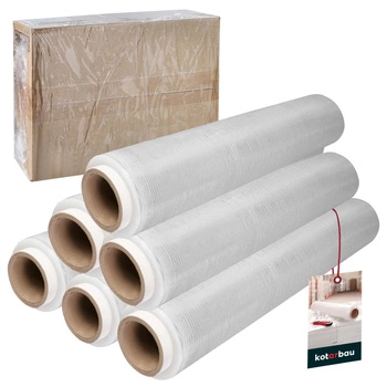 Průhledná stretch fólie v roli pro balení 1,5 kg sada 6 ks.