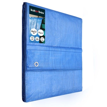 Plachta ochranná pevná silná univerzální modrá 75 g/m2 6x12 m