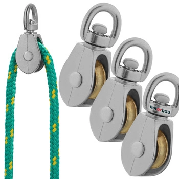 Jednoduchá poniklovaná kabelová kladka 3/4" fi 5 mm sada 3 ks.