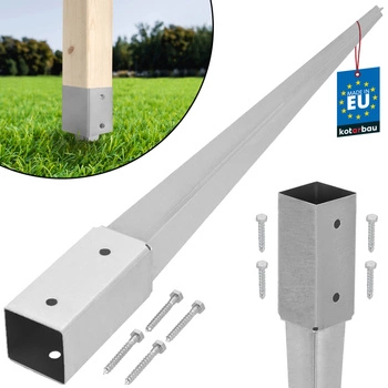 Podstavec pod sloup kotevní do země ocelový 60x60x750 mm