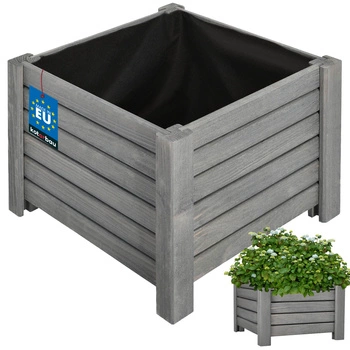 Dřevěný zahradní truhlík na květiny antracit 38x38 cm