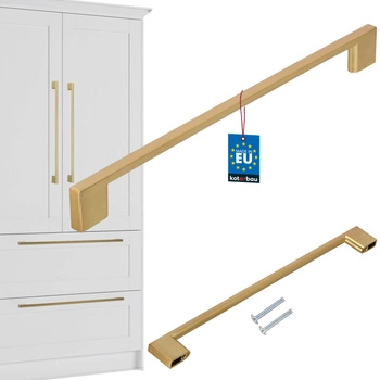 Úchytka kuchyňského nábytku klasická moderní dlouhá zlatá matná 256 mm