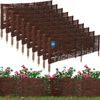 Proutěný zahradní plot poháněný palisáda lemování 120x40 cm sada 10 ks.