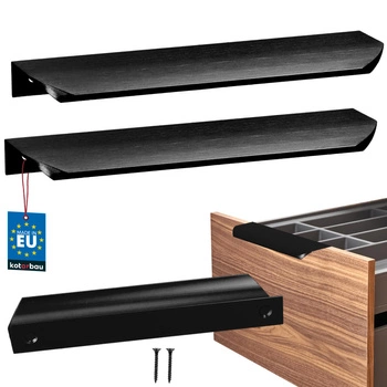 Uchyt nábytkový hliníkový černý mat 160/180 mm sada 2 ks.