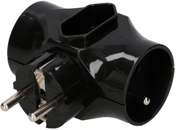 Rozbočovač síťový 3 zásuvky zlodějka T-connector - Barva černá