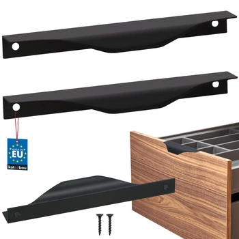 Hranatá nábytková úchytka moderní hliník matná černá 160 mm sada 2 ks.