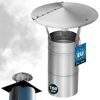 Stříška kouřová na komínové potrubí pozinkovaná stříbrná 100 mm