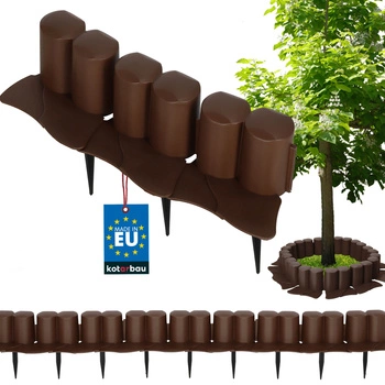 Okraj trávníku obrubník s nájezdem plastový zatloukací hnědý 3 m