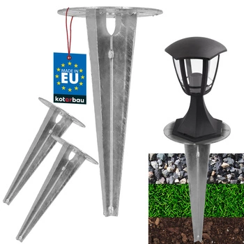 Podstavec pro zahradní svítidla zapuštěný do země kotevní 150 mm sada 2 ks.