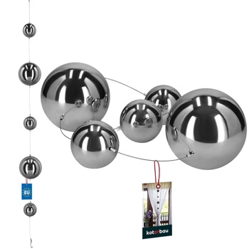 Zrcadlový dekorativní věnec stříbrné ocelové kuličky vysoký lesk 100 cm