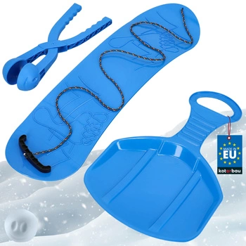 Sada na zimní zábavu snowboard jablíčko automat na sněhové koule modrá