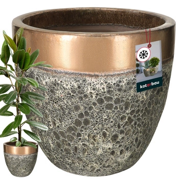 Květináč zlatý mrazuvzdorný s odtokem vody ⌀ 46 cm