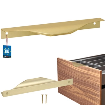 Hranatá nábytková úchytka moderní hliník zlatý mat 160 mm
