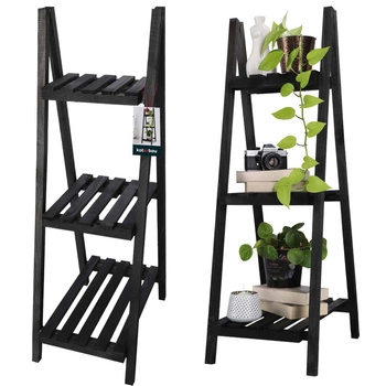 Dřevěný zahradní záhon pro rostliny terasa černá