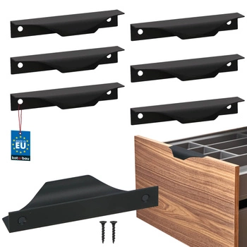 Hranatá nábytková úchytka moderní hliník matná černá 96 mm sada 6 ks.