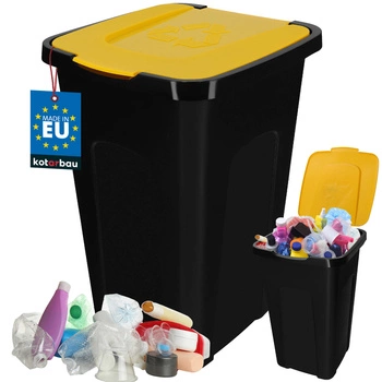 Odpadkový koš s víkem žlutý 50 l