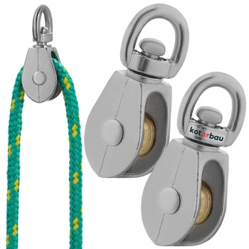 Jednoduchá poniklovaná kabelová kladka 1/2" fi 5 mm sada 2 ks.