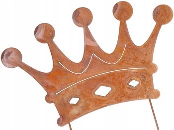 Figurka zahradní ornament koruna rezavý kov