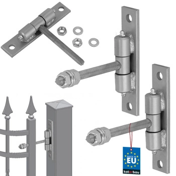 Závěs brány s maznicemi šroubovací stříbrný fi 12 mm sada 2 ks.
