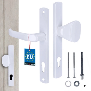 Klika s vložkou pro branku vrata dveře hliník bílá 90 mm