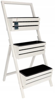 Zahradní záhon 3 balkonové květináče s vložkou bílé 105 cm kotarbau