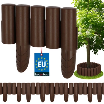 Zahradní plůtek plot plastový zatloukací hnědý 2,4 m