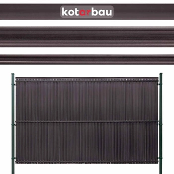 Kryt plotového panelu s pásy hnědý 172 cm