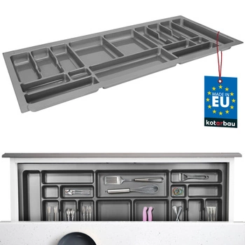 Organizér na příbory vložka do kuchyňské zásuvky šedá 49x112 cm