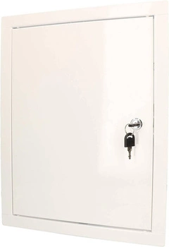 Ocelová revizní dvířka s bílými klíči 40x30 cm