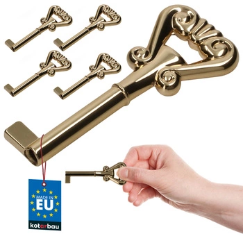 Klíč k barovému nábytku univerzální dekorativní retro zlatý 7 cm sada 5 ks.