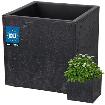 Květináč čtvercový beton industriální antracit 29 cm