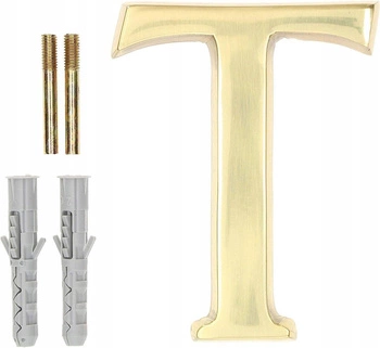 Písmeno pro výšku domovních dveří "t" 10cm mosazné