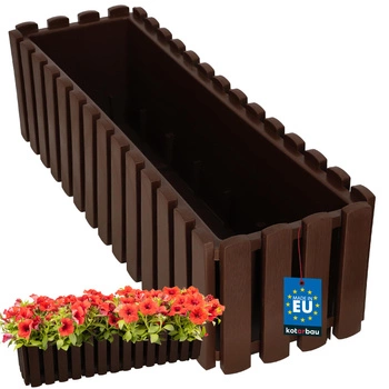 Květináč balkonová truhlík na zábradlí rustikální hnědý 600 mm