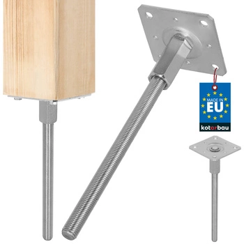 Základna sloupu kotva vertikálně nastavitelná ocelová 110x330 mm