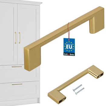 Úchytka kuchyňského nábytku klasická moderní dlouhá zlatá matná 96 mm
