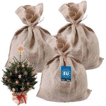 Jutový pytel přírodní skladování vánočních stromků - 6 ks.