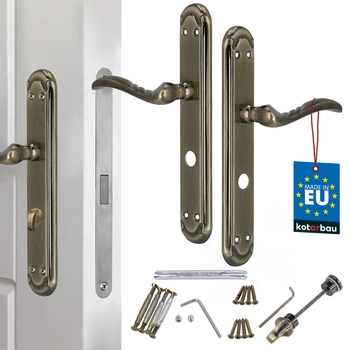 Dveřní klika dlouhá štítka zdobená patina zámek toalety 72 mm