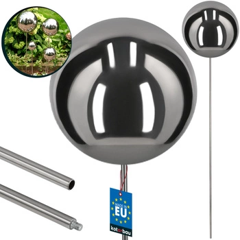 Dekorativní zahradní koule na kšiltu ocel zrcadlový efekt 125 cm