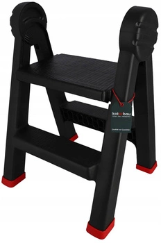 Žebřík skládací schůdky 2stupňový žebřík plošina černá kotarbau