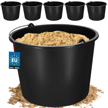 Stavební hospodářské na maltu plastové černé 12 l sada 5 ks.