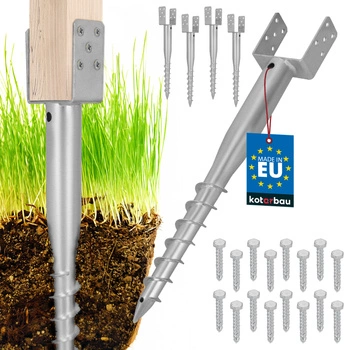 Základna sloupu kotva u šroubovaná do země ocelová 120x720 mm sada 4 ks.