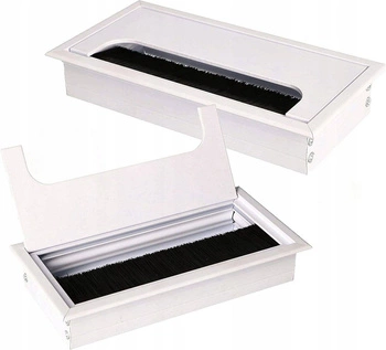 Hliníkový kabelový průchod bílý 160x80 mm - sada 2 ks