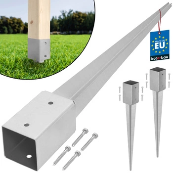 Podstavec pod sloup kotevní do země ocelový 80x80x750 mm sada 2 ks.