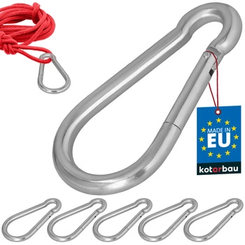 Hasičský karabina pro houpačky lana sítě kovová 160 mm sada 5 ks.